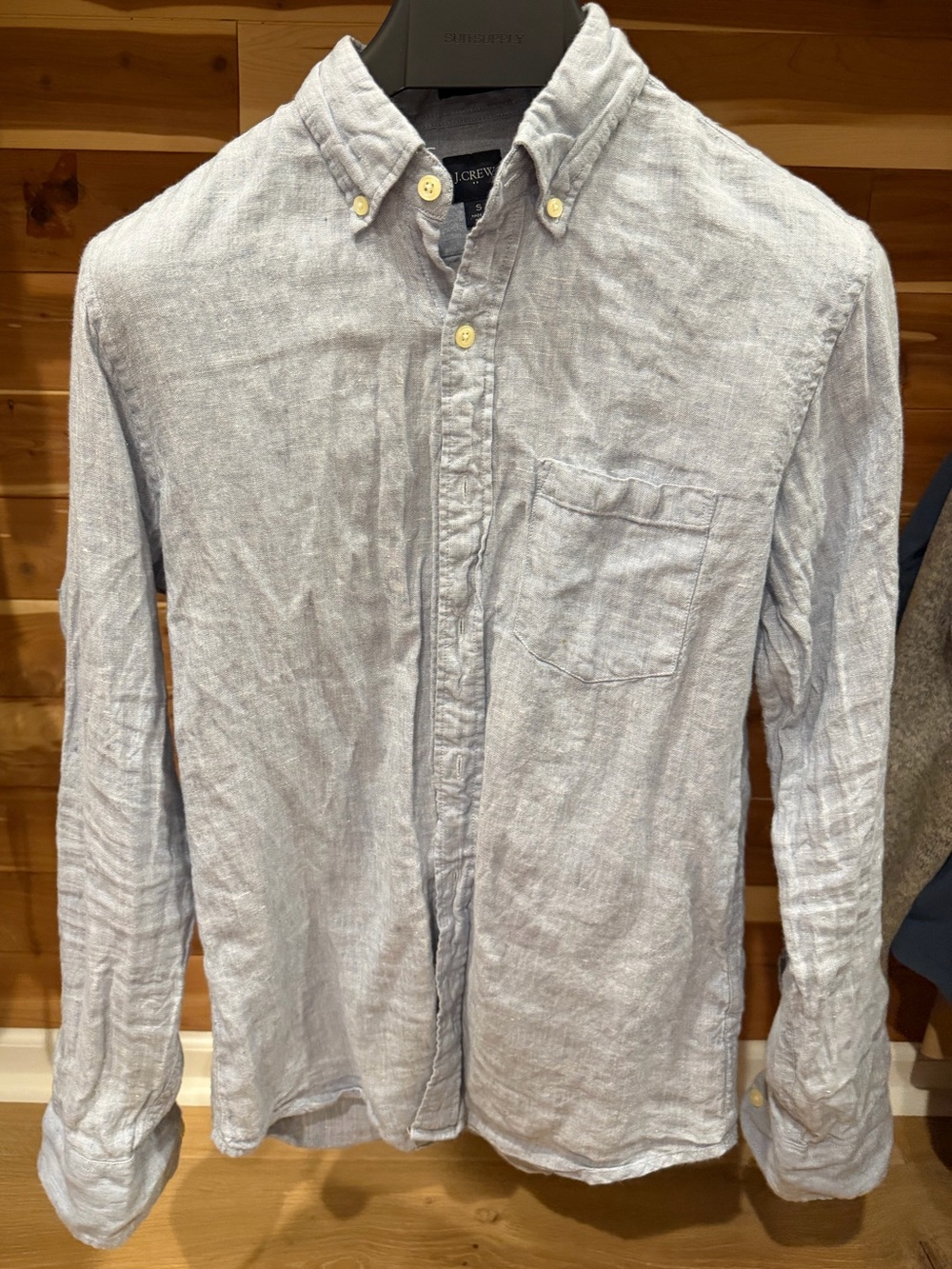 J. Crew - Men's Light Blue Button-Down Linen Shirt
